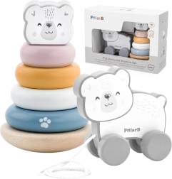 Viga PolarB Holz-Set Eisbär: Pyramide und Ziehbär