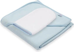 Baby-Frottee-Badetuch mit Kapuze NEW BABY BASIC 80 × 80 cm blau