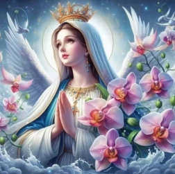 Diamantmalerei Jungfrau Maria mit Engelsflügeln 30 × 40 cm