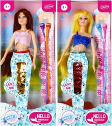 Meerjungfrauen-Puppe mit Paillettenflosse 30 cm