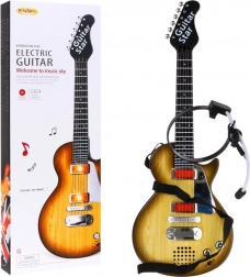 Elektrische Kinder-Gitarre mit Kopfhörern und Mikrofon – Holz