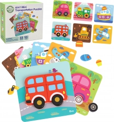 Woopie Holzpuzzle Fahrzeuge Montessori FSC