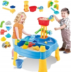 Woopie Wasser- und Sandspieltisch 2-in-1 mit Mühle und 14 Zubehörteilen