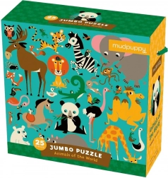 Mudpuppy Jumbo-Puzzle Tiere aus aller Welt, 25 Teile