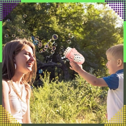 Seifenblasenpistole mit mehreren Düsen rosa + Nachfüllung