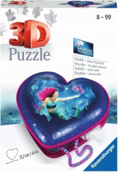 RAVENSBURGER 3D-Puzzle Herz Meerjungfrau – Schmuckkästchen, 54 Teile