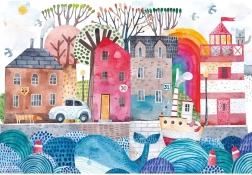 Puzzle-Set Hafen 250 Teile mit Aufklebern