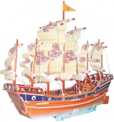 Holz 3D-Puzzle Farbiges Segelschiff
