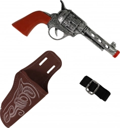 Cowboy-Pistole mit Soundeffekt und Holster