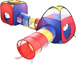 Bunter Kinderspielzelt mit Tunnel und Iglu