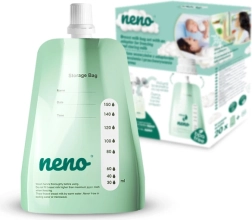 Neno Muttermilchbeutel mit Deckeln und Adapter, 150 ml, 20 Stück