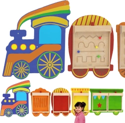 Flexibles Wandsystem für 5 Lerntafeln – Zug MASTERKIDZ