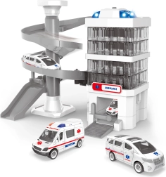 Spielset Ambulanz mit Krankenhausgebäude, Licht- und Soundeffekte