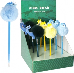 Kugelschreiber mit Dinosaurier und flauschigem Pompon