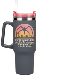 Thermo-Tumbler Stranger Things 1200 ml mit Strohhalm und Henkel