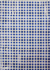Tischdecke für den Kunstunterricht blau‑weiße Karos 65 × 50 cm
