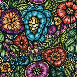 Curiosi Quadratisches Puzzle Q Life Bunte Blumen 72 Teile