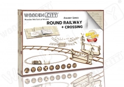 WOODEN CITY 3D-Puzzle Rundstrecke mit Bahnübergang (159 Teile)
