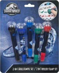 2-in-1 Stempelset Jurassic World – Kreativmarker mit Walzenstempel