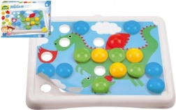 Mosaikspiel mit großen Steckknöpfen für die Kleinsten 3,2 cm, 36 Stk. und 7 Vorlagen