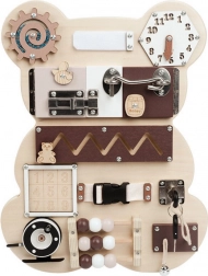 Holzmanipulations- und Sensoriktafel Bär