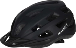 Fahrradhelm Rallex mit Visier, schwarz, M 54–58 cm