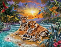 Diamantenmalerei Tigerfamilie 30x40 cm