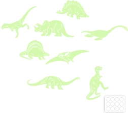 Leuchtende Dinosaurierformen im Dunkeln