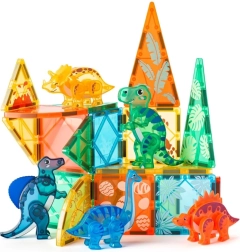 Magnetisches Konstruktionsspiel Dino-Welt für Kinder 3+
