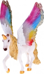 Pegasus-Einhorn-Figur mit regenbogenfarbenen Flügeln