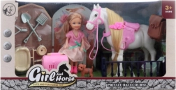 Puppe und Pferd mit Zubehör