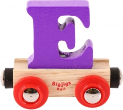 Bigjigs Rail Holz Waggon mit Buchstabe E