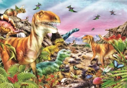 Puzzle mit 104 Teilen – Land der Dinosaurier CLEMENTONI