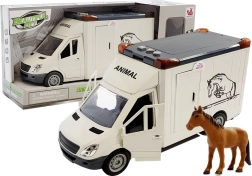 Lastwagen Pferde Transportfahrzeug Weiß