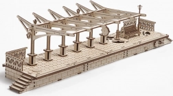 UGEARS mechanisches 3D-Holzpuzzle Bahnhof (196 Teile)