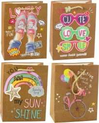 Papiertasche mit bunten Motiven 23 x 18 x 10,5 cm