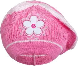 Gestrickte Baskenmütze für Kinder New Baby dunkelrosa