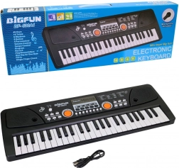 Elektronisches Kinderkeyboard mit 49 Tasten und Mikrofon, USB