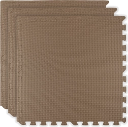 HUMBI Schaum-Spielmatte 180 × 60, große wasserfeste Puzzle, sicher, 3 Stk., dunkelbeige