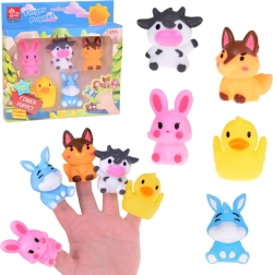 Gummi-Fingerpuppen Bauernhof-Tiere - Set mit 5 Figuren