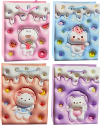 Papiertüte als Geschenkbeutel mit Bär, Pastellfarben 23 × 18 × 10,5 cm