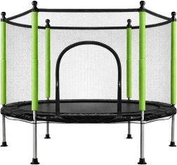 Kindertrampolin mit Sicherheitsnetz und Bällen, 140 cm, grün