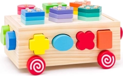 Holzwagen mit Formensortierer und Bausteinen 3 in 1