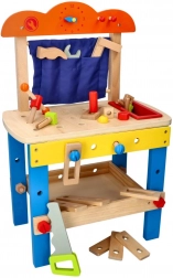 Holzwerkbank für kleine Heimwerker mit Werkzeug