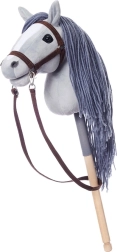 Hobby-Pferd auf Stange Hoppihorse grau