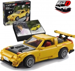 Bausteinset CaDA Mazda RX-7 FD3S Initial D – gelbes Stadtauto 35 cm, 1655 Teile