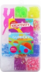 Set zur Herstellung von Armbändern – bunte Gummibänder mit Zubehör in Kunststoffbox