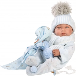 Llorens New Born Junge – realistische Babypuppe 43 cm, Ganzvinylkörper