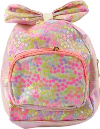 Kinder Rucksack rosa mit Schleife und Pailletten