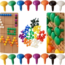 Masterkidz Jumbo-Steckstifte für die STEM-Tafel, 64 Stk. – 8 Farben